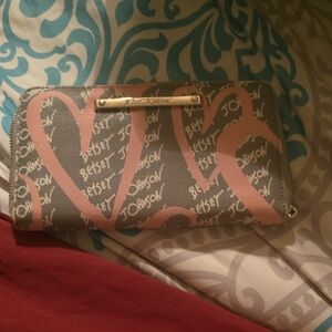 Betsey Johnson Gray and Pink Women's Wallet